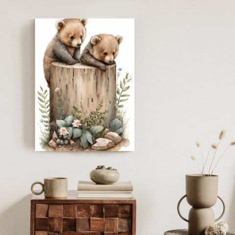 Plakat Ilustracja Z Niedźwiadkami