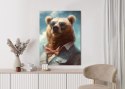 Plakat Niedźwiedź W Muszce I Okularach