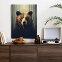 Plakat Ogromny Niedźwiedź W Zamglonym Lesie