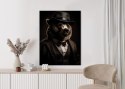 Plakat Portret Niedźwiedzia W Garniturze I Kapeluszu