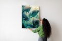 Plakat Wieloryby W Morskiej Głębi Akwarelowy Krajobraz