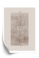 Plakat Abstrakcyjna Minimalistyczna Roślina Na Beżowym Tle