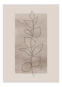 Plakat Abstrakcyjna Minimalistyczna Roślina Na Beżowym Tle