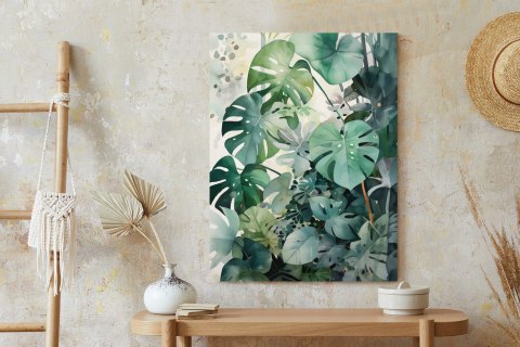 Plakat Botaniczne Zielone Tło Monstera