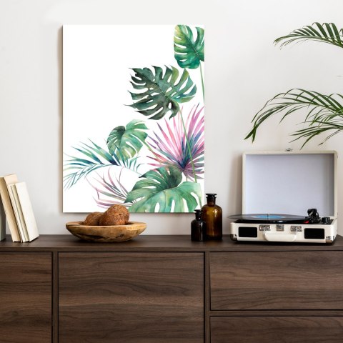Plakat Botaniczny Wzór Akwarelowe Liście Monstery I Palmy