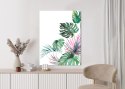 Plakat Botaniczny Wzór Akwarelowe Liście Monstery I Palmy