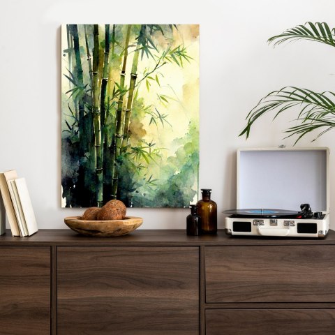 Plakat Akwarelowy Las Bambusowy