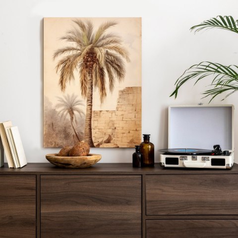 Plakat Ilustracja Palmy Przy Starym Murze