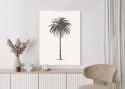 Plakat Ilustracja Szarej Palmy Vintage
