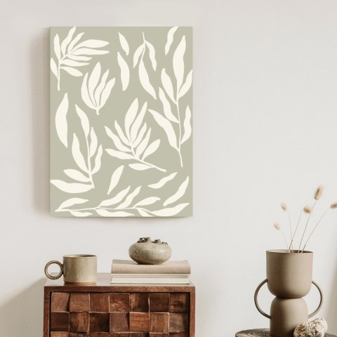 Plakat Grafika Botaniczna Z Beżowymi Liśćmi