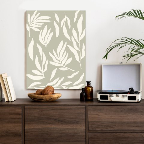 Plakat Grafika Botaniczna Z Beżowymi Liśćmi