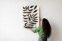 Plakat Grafika Z Czarnymi Liśćmi Inspirowana Matisse