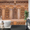 Fototapeta Roślinne Ornamenty W Drewnie