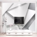 Fototapeta geometryczna 3d z wielkimi białymi trójkątami