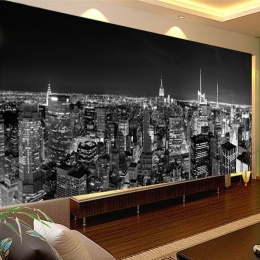 Fototapeta panorama miasta w salonie