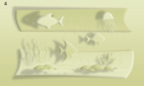 Fototapeta 3D dla dzieci Podmorski Świat, Miękkie Rybki Pastelowe, Mural do Przedszkola i Pokoju Dziecka, Personalizowana