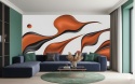 Fototapeta Abstrakcja Ceglane Fale, Mural Modern Liquid Art, Tło o Strukturze Papieru Ryżowego
