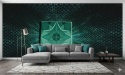 Geometryczny Tunel 3D Szmaragd – Fototapeta do Przedpokoju i Pubu na wymiar