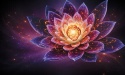 Neonowy Lotos – Fototapeta 3D na wymiar