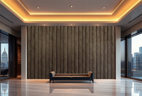 Fototapeta 3D Lamele Aksamitne Modern Anthracite - Efekt Velvetu - Nowoczesny Antracyt Panele - Mural Premium