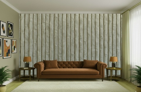 Fototapeta 3D Lamele Aksamitne Forest Green - Efekt Velvetu - Luksusowe Panele Ścienne - Mural Premium